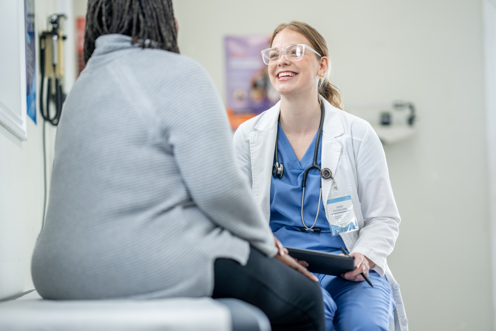 Provider and patient interacting