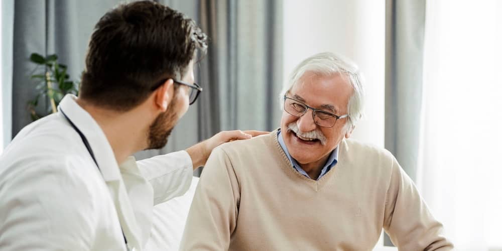 Doctor and patient interacting