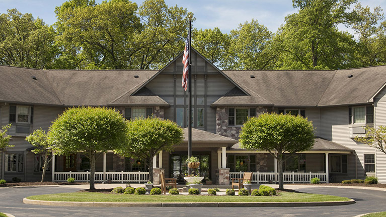 Cameron Woods Senior Living Community Building Exterior.